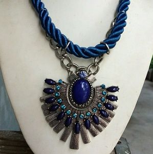 Viola Blue​ corded statement Medallion set